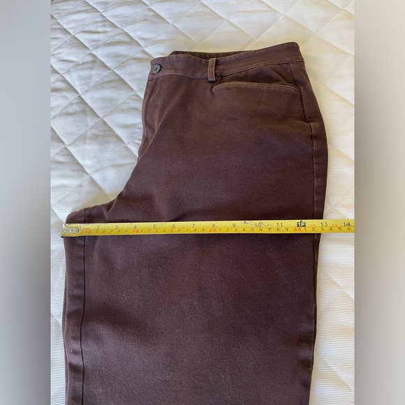 Ralph Lauren dark brown cotton pants jean style straight legs high waist US 14 - Picture 10 of 14